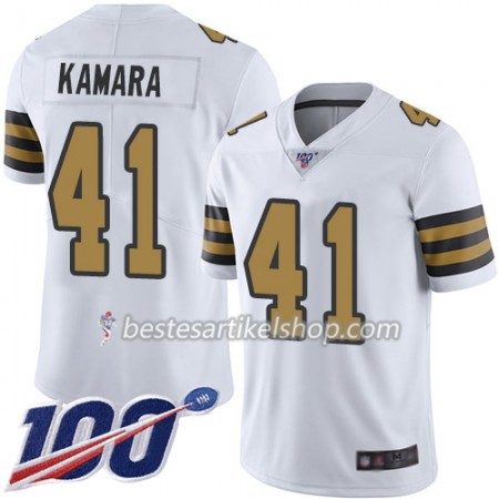 Herren New Orleans Saints Trikot Alvin Kamara 41 Nike Weiß I 100th